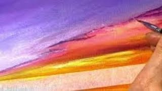 Full Tutorial / Purple Sunset Lake / Easy Acrylic Painting Tutorial For Beginners Step By Step #270