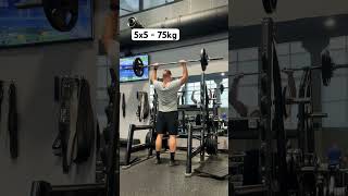 75kg 5x5 #shoulder #shortvideo #gym #gymworkout #workoutvideo #gymroutine #workout #gymshark #nike