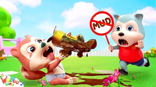 Baby, Don't Eat Mud ⛔ Take Care of Baby Song - More Nursery Rhymes | Wolfoo Kids Song