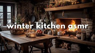 Cozy Kitchen Ambience 🔥 | Cozy Fireplace & Kitchen Ambience Sounds | CottageCore