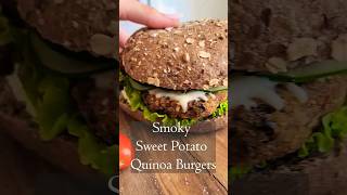 Ultimate Smoky Sweet Potato Quinoa Burgers | Vegan burger recipe | Bit Healthier #vegan #veganburger