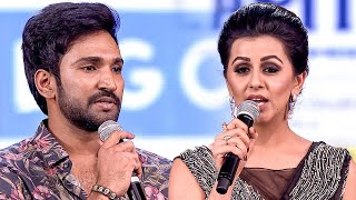 Adorable pair Nikki Galrani and Aadhi Pinishetty dazzled on the stage of the South Movie Awards