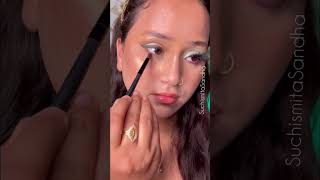 Wing Eyeliner | Cut crease look #eyelinertutorial#eyemakeup#cutcreasemakeup#lipstick#greeneyeshadow