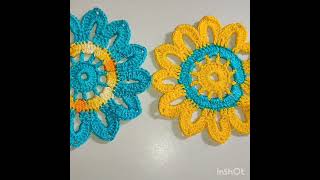 #crochet Mega Flor de Crochê para aplicação @milyartesanatoecroche6247