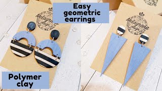 Easy geometric earrings * Polymer clay * DIY * Tutorial * Melagrana design