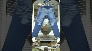 Laser Effects on Denim Pants ➤ Denim Dry Process 😱😱 #shorts #denim #laser #pants #garments #design