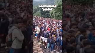 RPF stops tourists from going to Dudhsagar waterfalls #shortvideo #viralvideo #waterfall