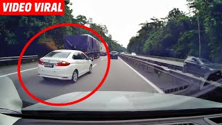 VIDEO Honda City tukar lorong mengejut bawa padah