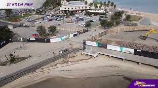 Hoarding and SiteCam on St Kilda Pier