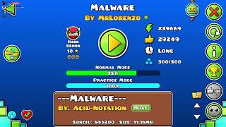 Malware 100% (hard demon) Geometry Dash 2.11