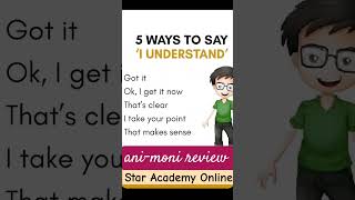 5 ways to say I Understand #english #spokenenglish #synonyms  #ieltsvocabularyenglish