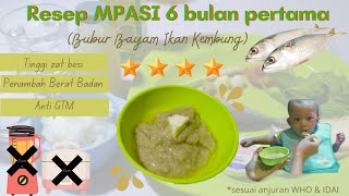 Menu MPASI 6 bulan Pertama | Bubur Bayam Ikan Kembung | Cara Memasak MPASI tanpa slow cooker-blender