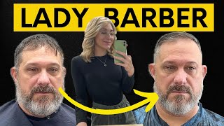 Easy Mid Bald Fade | Haircut & Beard Trim Tutorial ASMR| Lady Barber Ashlee