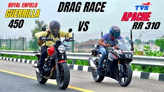 royal Enfield Guerrilla 650 vs tvs Apache RR 310   | drag race | Highway battle 🔥