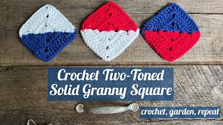 Crochet Two-Toned Solid Granny Square 👵🏻 Crochet, Garden, Repeat