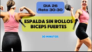 Espalda sin grasa🔥 y Biceps marcados solo 30 minutos. Adios gorditos👋Biceps and back super strong