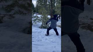 Daddy’s ruthless in a snowball fight! #snowball #laketahoe