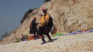 Paragliding take off attempt