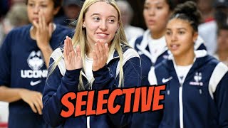 PAIGE BUECKERS OF UCONN HUSKIES IS VERY PICKY IN HER STYLE OF PLAY