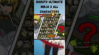 Naruto Ultimate Ninja 3 all characters