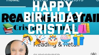 HAPPY BIRTHDAY TO MY BEAUTIFUL FRIEND CRISTAL FROM READING & RETAIL 🎉🎂🎈🍨🎁🎊💗💙💜