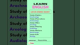 The Study of|ologies list|No.2