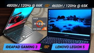 Lenovo LEGION 5 vs IDEAPAD gaming 3 Ryzen 4600H & nVIDIA GTX 1650 | This video ENDS your CONFUSION