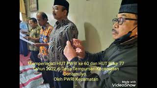 HUT PWRI ke 60 tgl. 26 Juli 2922 di Tingkat Desa Kecamatan Donomulyo Kabupaten Malang Jawa timur