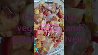 chicken with vegetables and potatoes in oven#short #shortsvedios #yutube #yutubeshort #shortvedio