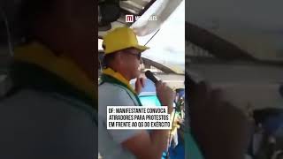 Manifestante convoca atiradores para protesto no QG do Exército.