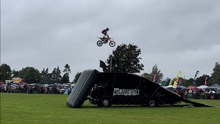 BolddogFMX  display team performing at Newbury Summerfest 2023 in treacherous weather conditions