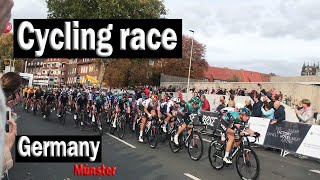 Cycling race in Munster, Germany and selection of the first three