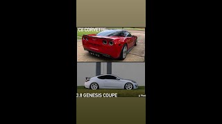 Stock Ls3 C6 Corvette vs 3.8 Genesis Coupe (mods in desc) #corvette #genesis