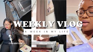 Weekly Vlog: impromptu Date Night | Content Day | New skincare routine| Bible Study