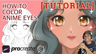 TUTORIAL - How To Color Anime eyes with PROCREATE (Beginner Friendly)