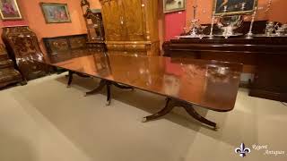 Antique 14ft Flame Mahogany Regency Revival Dining Table