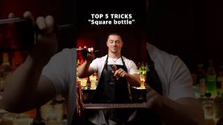 flair tricks TOP 5 TRICKS "Square bottle" 1 bottle 1 jigger #flairbartending #bartender #bartricks