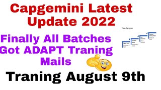 Capgemini Onboarding Latest Update 2022||Capgemini ADAPT Traning Mail all Batches got Mail