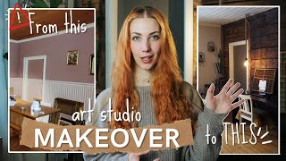 BIG art studio makeover in a 100 year old house