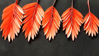 easy paper leaves making idea/art and craft