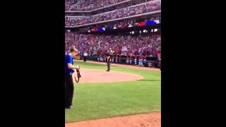 Jennifer Nickerson - God Bless America at Texas Rangers Game - President George Bush