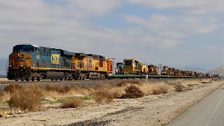 CSX LEADER on a UP Work Train! ~ Also, CP and FXE!