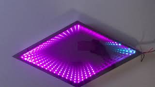 Deltoid Rhombus Square Infinity Mirror Wall Decor, LED Infinity Mirror with LED Light Wall Decor