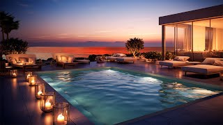 Serene Coastal Jazz Refuge - 4K Relaxing Environment in Luxury Hotel By the Sea with Soft Jazz Music