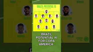 BRAZIL POTENTIAL XI FOR COPA AMERICA #shorts #football