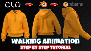 Clo3d to Blender Walking Animation Step by Step Tutorial for Beginner