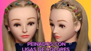 Peinado con ligas de colores 🌈🤩 Facil ,Sencillo de hacer #comparteysigueme #hairstyleyoutubeshorts