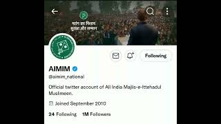 AIMIM have 1 Million followers in Twitter