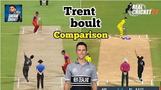 Trent boult Bowling Action 🔥 Comparison | Real cricket 24 vs Dream cricket 24 Bowling action |