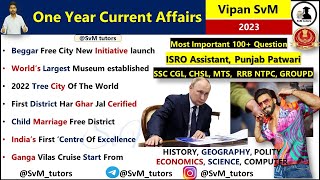 One year MOST IMPORTANT 100  Current affairs 2023 | Complete revision in single video || Part 7